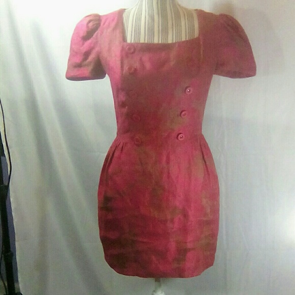 Albert Nipon Dresses & Skirts - Albert Nipon Pink & Gold Vintage Print Dress 8